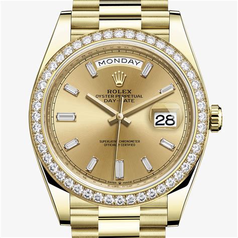 day date rolex full diamond|rolex day date 40mm price.